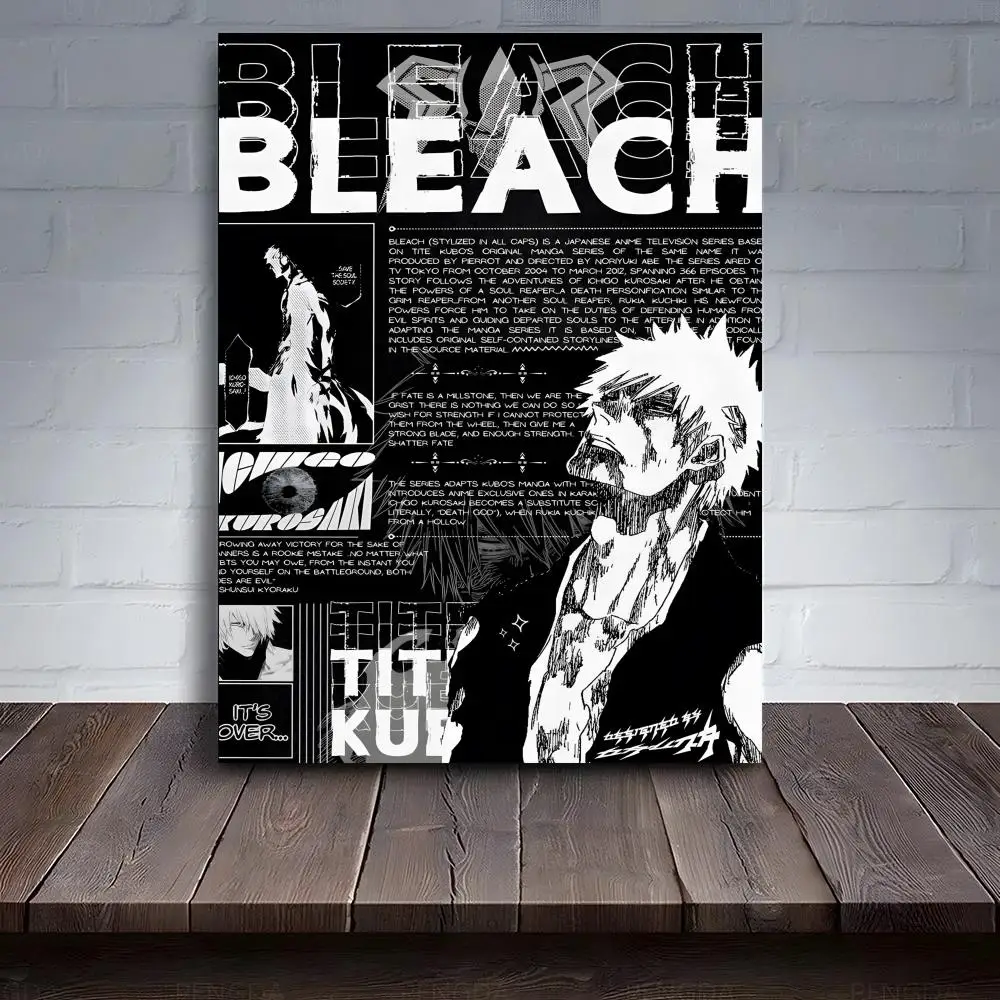 Фото Постер с аниме-персонажами F-Figure B-Bleach, HD-печать на холсте, высококачественная эстетичная бумага для печати, настенное искусство для гостиной и дома №3