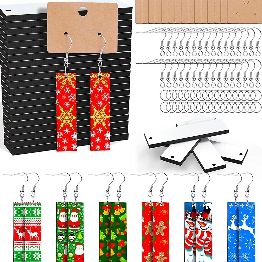 

30PCS Sublimation Blanks Products - Earring Cards for Women Girls DIY Christmas Jewelry Making Sublimation Accessories