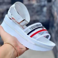 2022 new foreign trade large size casual fashion all match flat heeled womens european and american beach sandals non slip