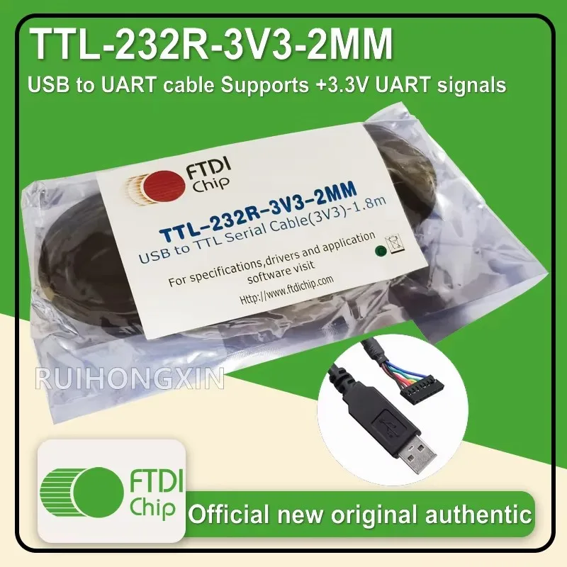 TTL-232R-3V3-2MM Кабель для передачи данных FTDIchip USB-UART Поддержка сигнала +3 3 В UART 1 8 м + 5 В/75