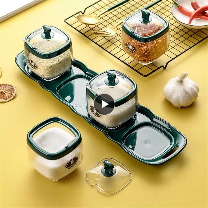 

Light Luxury Household Seasoning Salt Bottle Herb Spice Jars Pots Salt Seasoning Container Storage Box Multi-grid