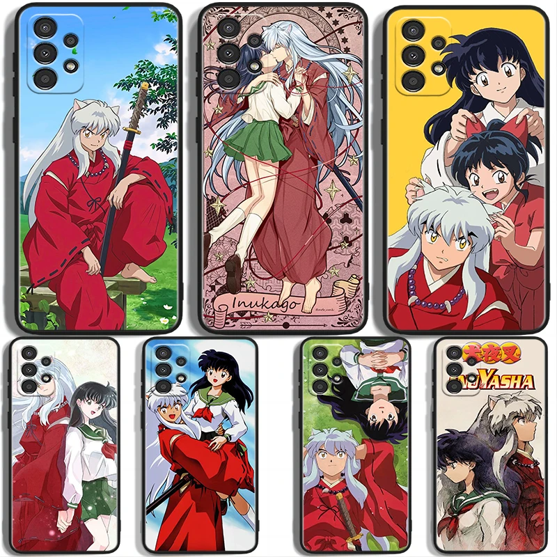 Аниме Inuyasha для Samsung A73 A72 A54 A53 A52S A34 A33 A32 A25 A24 A23 A22 A15 A14 A13 A05 черный чехол телефона