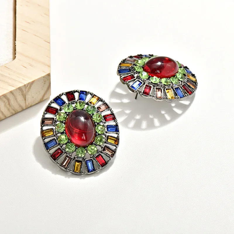 Нишевые высококачественные винтажные серьги антикварные овальные красочные