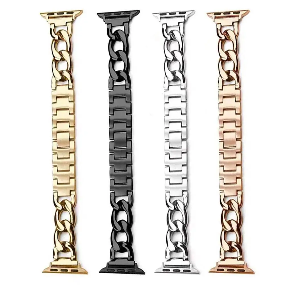 

Luxury Watch Band for Apple watch 7 42 45mm Women Lady Diamond Steel Bracelet for iwatch 654321SE Strap