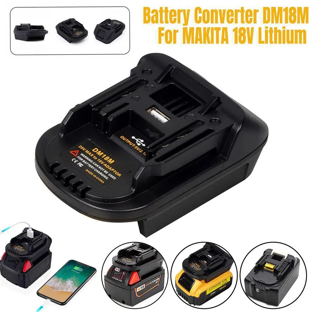 

DM18M Battery Adapter For Dewalt 20V For Milwaukee 18V Battery M18 Convert To Battery,for Power Tools USB Charging