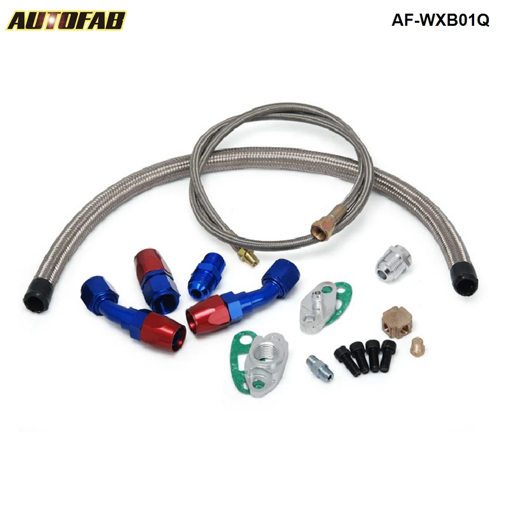 

Oil Return+Oil Feed Drain Line Kit T3 T4 T04E T61 Turbo AF-WXB01Q