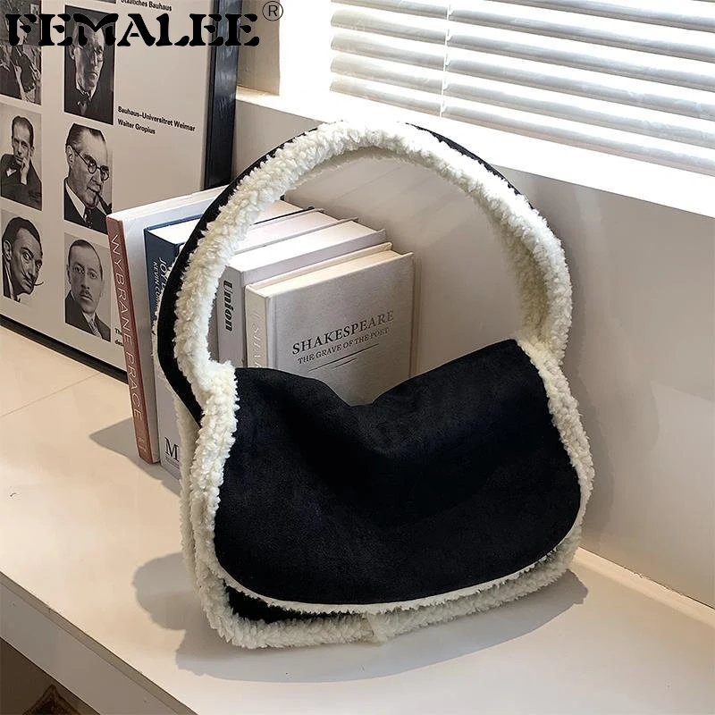 

Осенне-зимняя сумка через плечо с флисовой бахромой, Женская матовая кожаная сумка через плечо, Ретро сумка через плечо, вместительная сумк...