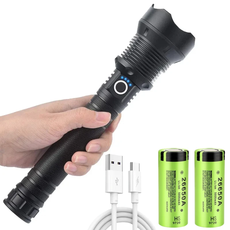

Суперяркий Тактический Фонарь XHP70.2 XHP50 С USB-зарядкой И Регулируемым Фокусом Для Кемпинга И Активного Отдыха