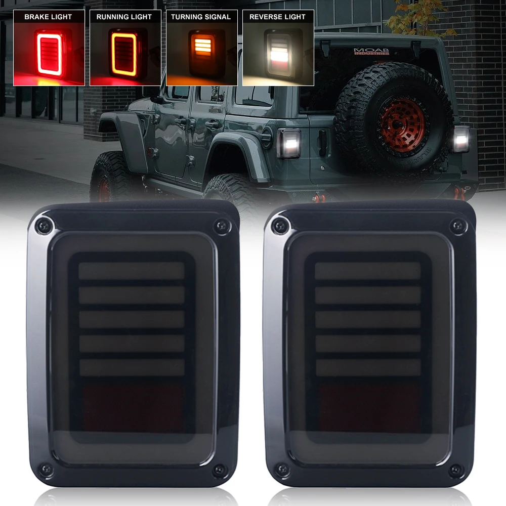 Фото Задний светодиодный фонарь для Jeep Wrangler JK, 2 шт., стоп-сигнал заднего хода и поворота, задний стоп-сигнал, дневные ходовые огни, 12 В, автомобильные аксессуары №1