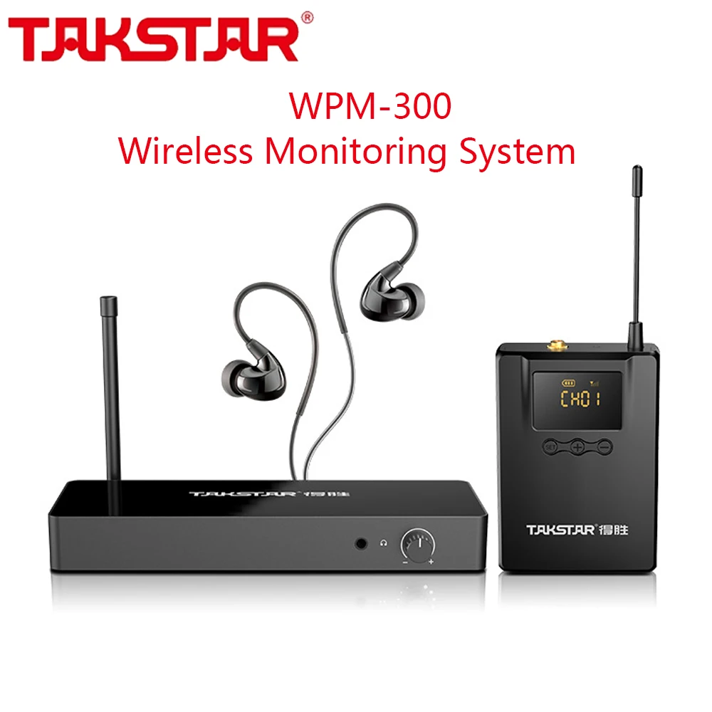 

Takstar WPM-300 UHF Stereo Wireless In-Ear Monitor System 520-600MHZ ear monitoring Professional Digital Sound Stage LED Display