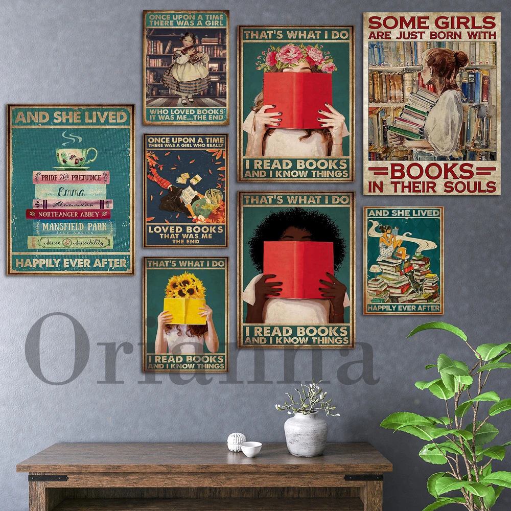 

Some Girls Are Just Born With Books In Their Soul Bookaholic Wall Art Poster Book Lover Reader Librarian Book Lover Nerd Print