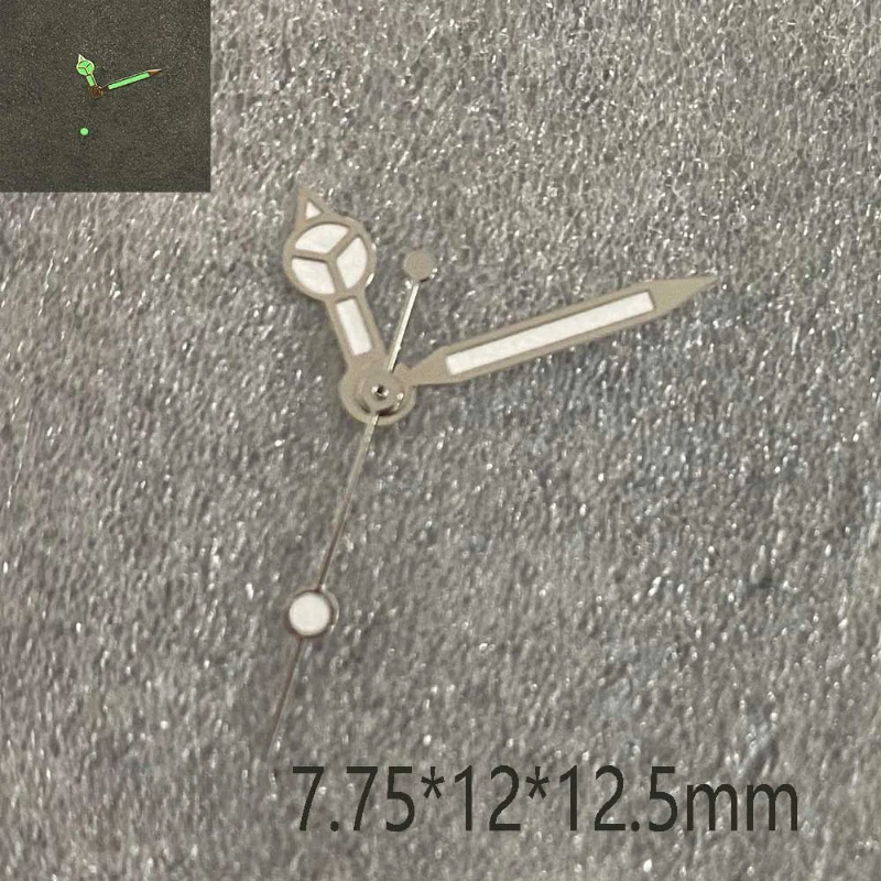 

Аксессуары для часов с тремя серебристыми белыми иглами, зеленое свечение, подходит для установки японского кварцевого механизма MIYOTA 2115