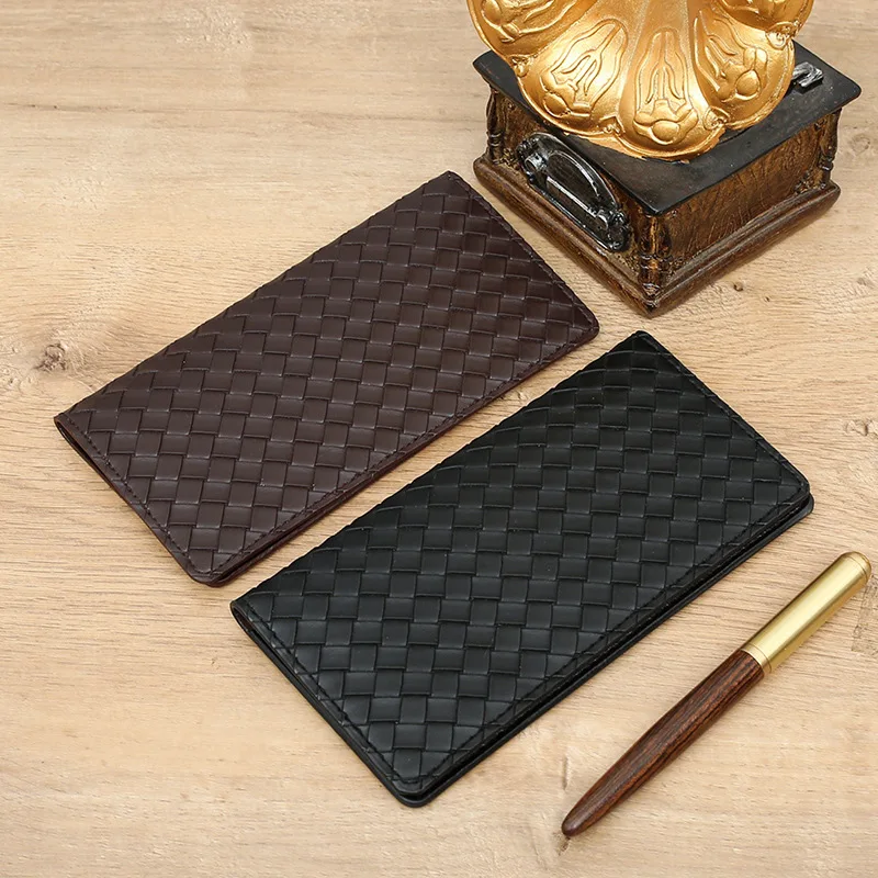 

2022 Summer New Men's Wallet Long Comfortable Feel Business Clutch Multi-card Woven Purse Fashion Youth Cion Card Bag