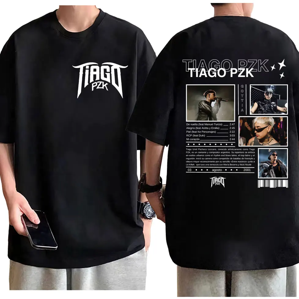 Рэпер Tiago Pzk Графические футболки Мужчины Женщины Винтаж Хип-Хоп Футболка с