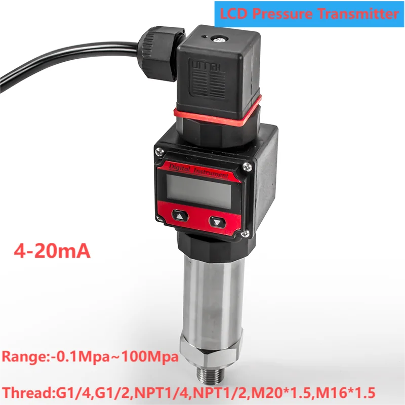 Датчик давления NPT1/4 'с ЖК-дисплеем для воды масла газа M20 * 1 5 10 МПа 80