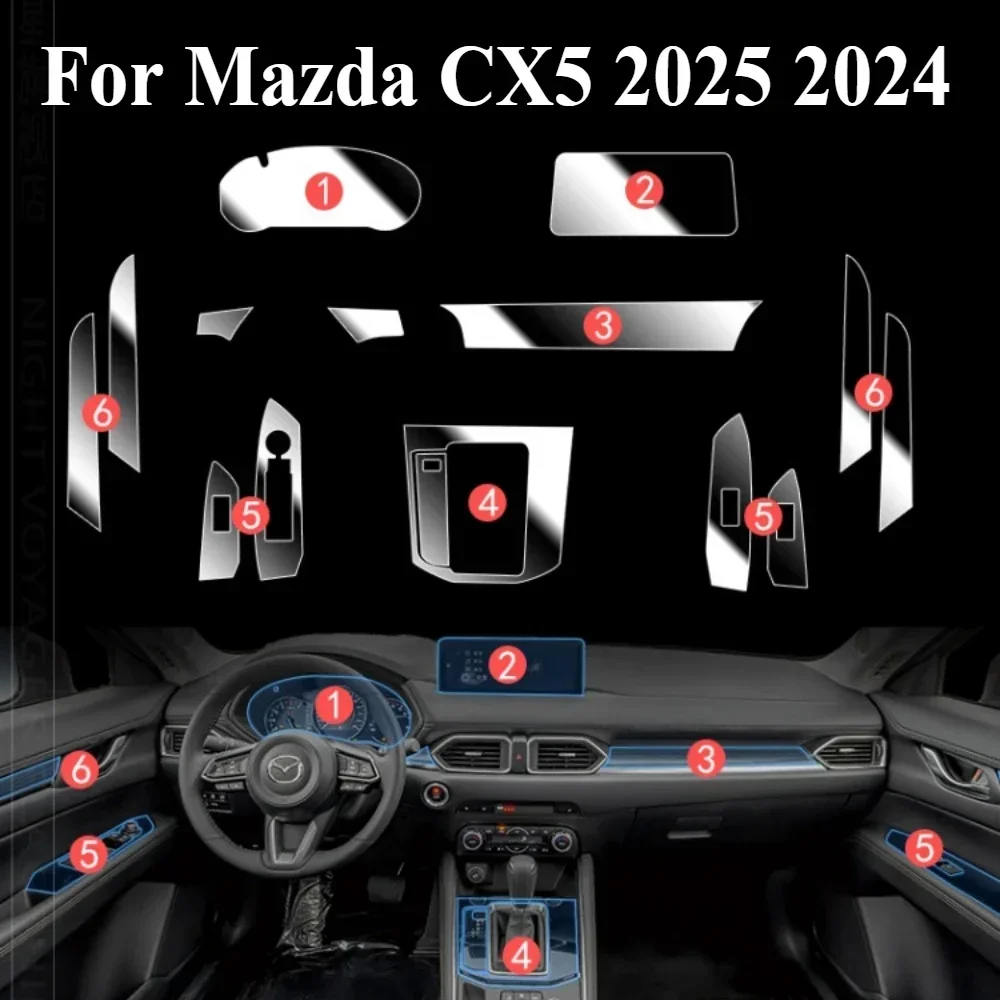 

Для Mazda CX5 2025 2024, автомобильные аксессуары, внутренняя пленка, прозрачная ТПУ панель переключения передач, GPS, центральная консоль, защита от царапин, PPF