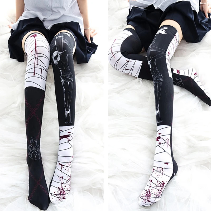 New Cartoon Socks Fashion Stockings Casual Polyester Thigh   Socks Girls Womens Female High-quality Halloween Stockings Cosplay