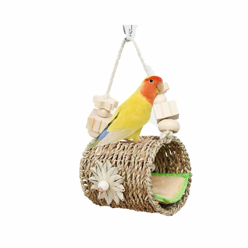 

Bird's Nest Bird's Nest Parrot Grass Woven Nest Autumn Swing Combination Drill Tube Warm Wooden Bite Supplies