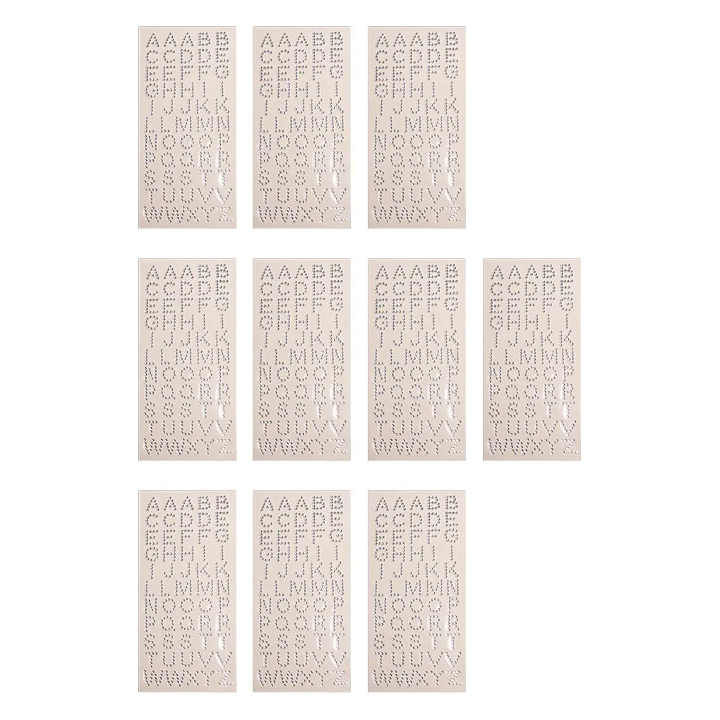 

1/2/3/5 10 Sheets English Letters Sticker Numbers Decals Acrylic Label Album Scrapbooking Making Supply Rhinestone Letters