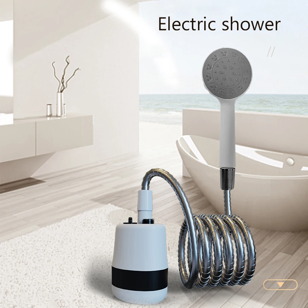 

Outdoor Portable Shower Handheld Electric Shower Battery Powered Compact Handheld Rechargeable Camping Showerhead