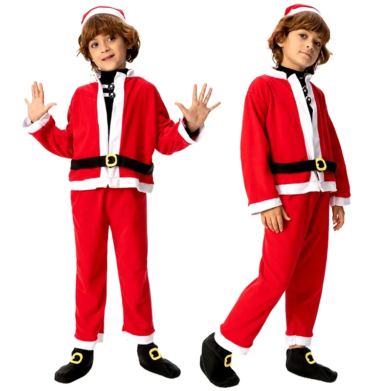 Комплект Санта-Клауса детский красный костюм для рождественской вечеринки