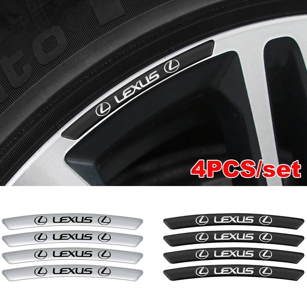 

4pcs Car Wheel Hub Sticker Decals Rim Stripe Auto Decoration For Lexus RX300 RX330 RX350 IS250 LX570 is200 is300 ls400 CT200h