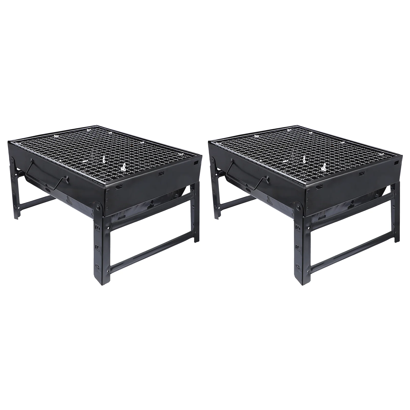 

2 Pcs Cooling Folding Portable Barbecue Charcoal Grill Grills Outdoor Cooking BBQ Stove Grid Grates Griddle Foldable