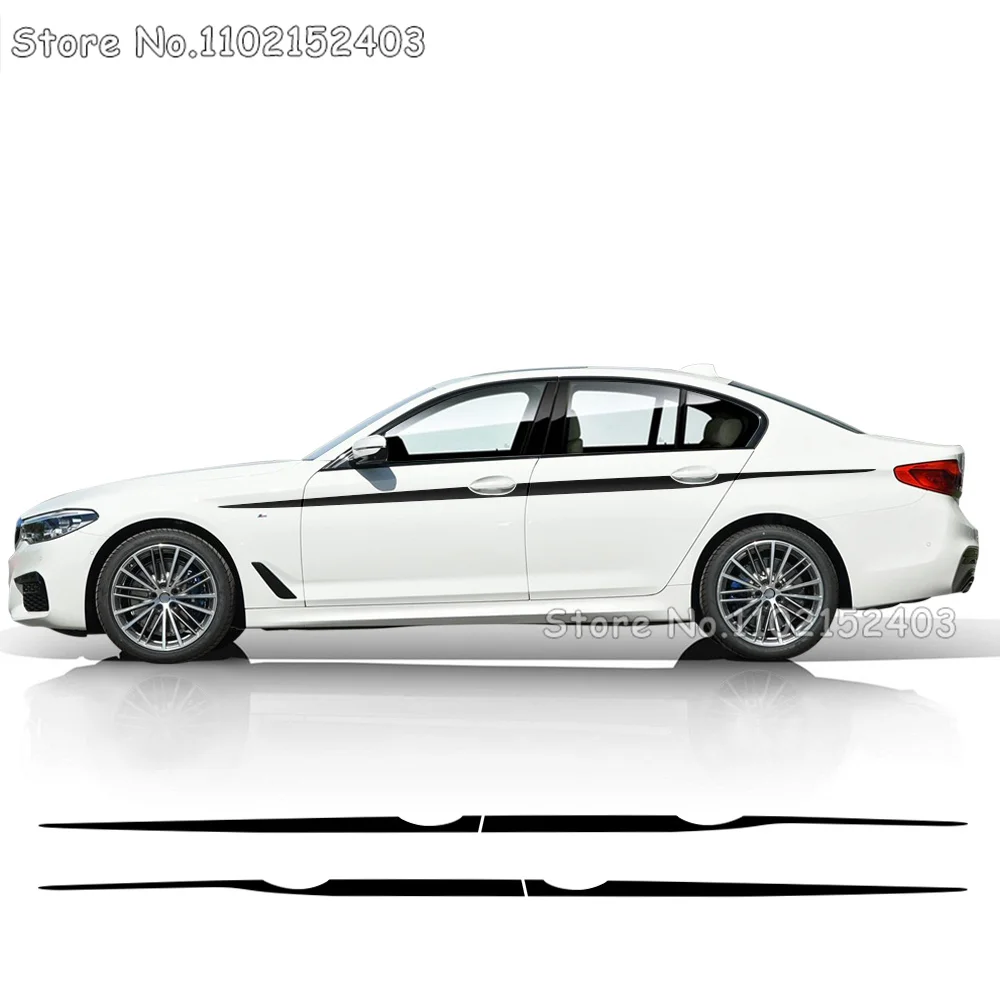 

2Pcs M Performance Side Stripes Sticker Waist Line Decal For BMW F20 F22 F23 F30 F32 F33 F10 G30 F48 F25 F26 F15 F16 Accessories