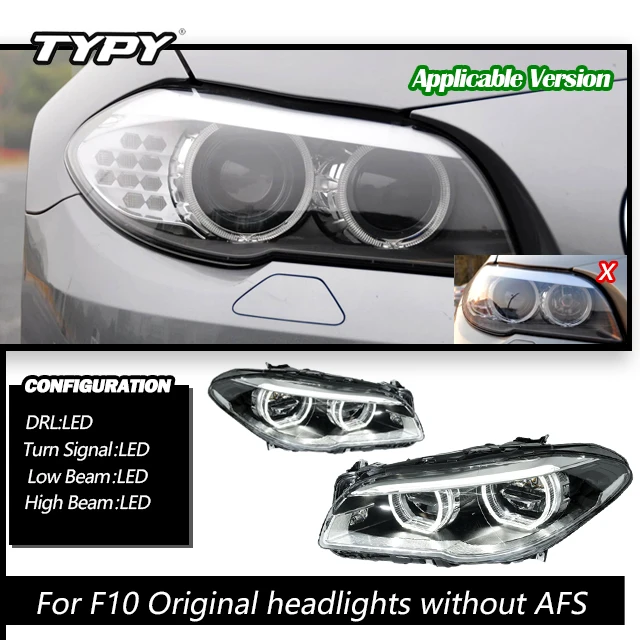 

Автомобильные фары TYPY для BMW 5 Series F10 2010-2016 светодиодный, автомобильные лампы, дневные ходовые огни, динамические Сигналы поворота, автомобильные аксессуары