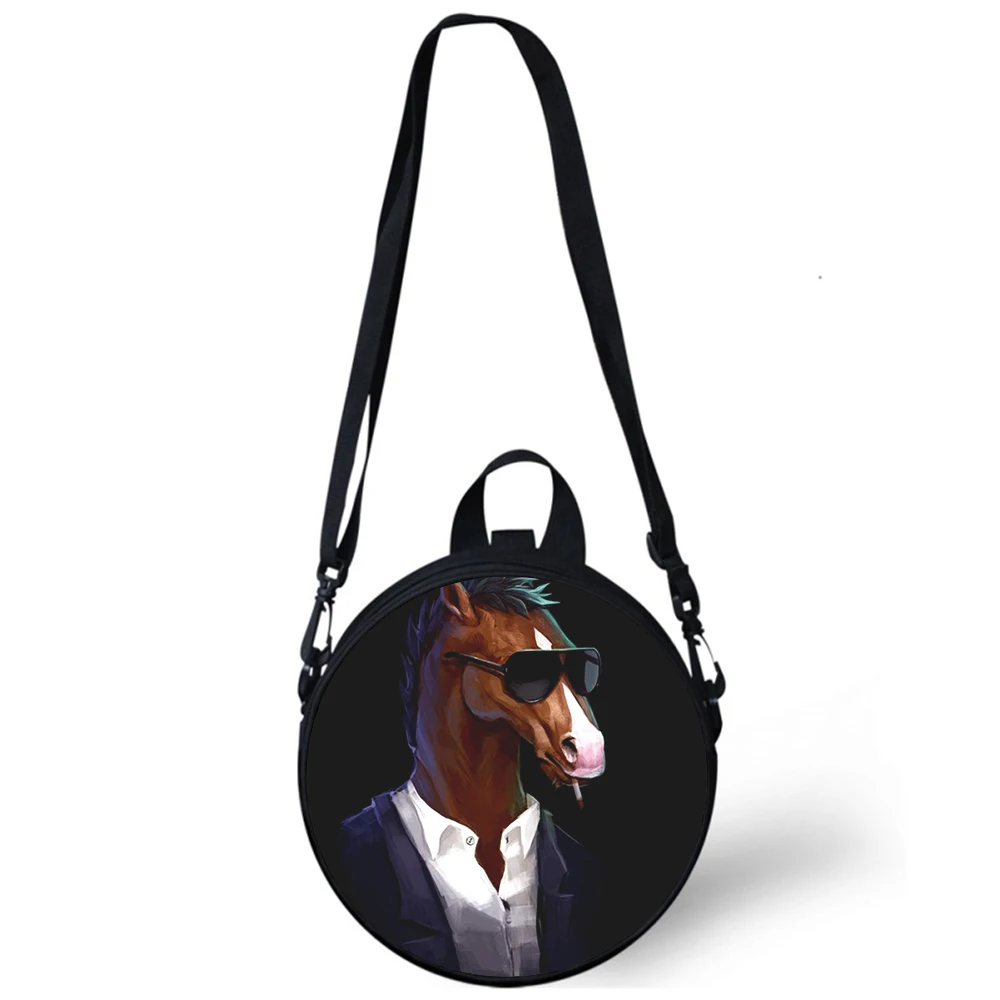 Bo Jack Horseman Child kindergarten Bag 3D Print Crossbody Shoulder Bags For School Women Mini Round Bagpacks Rugtas Bag