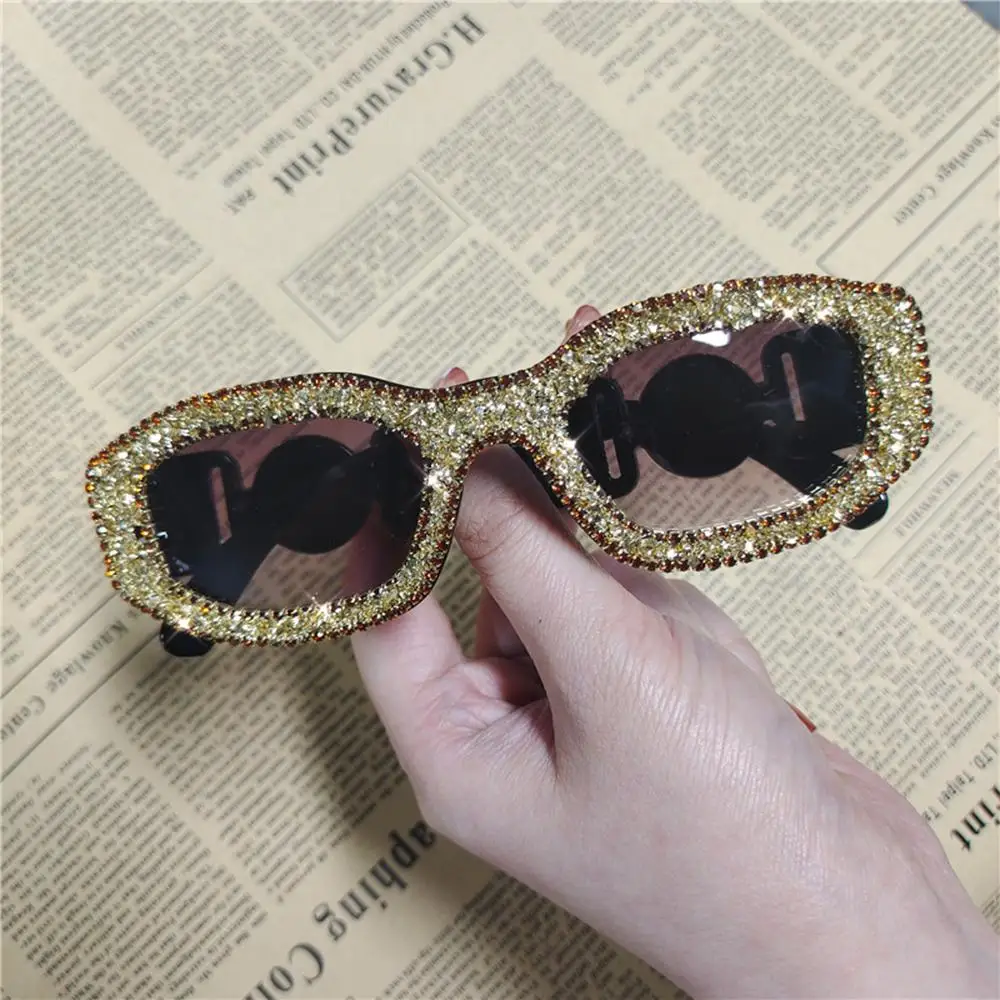 

Summer Bling Rhinestone Y2K Eyewear Ladies Shades Polygon Sun Glasses Diamond Sunglasses