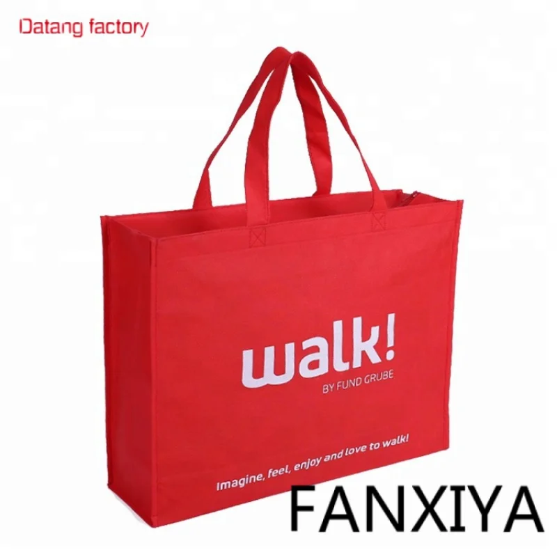 

Wholesale Tote Non Woven Bag with Zipper Promotional Shopping Bag Reusable Bag