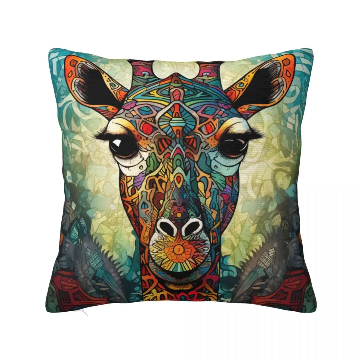 

Giraffe Pillow Case Various styles Wall Graffiti Cushion Zipper Pillowcase Spring Retro Polyester Cover