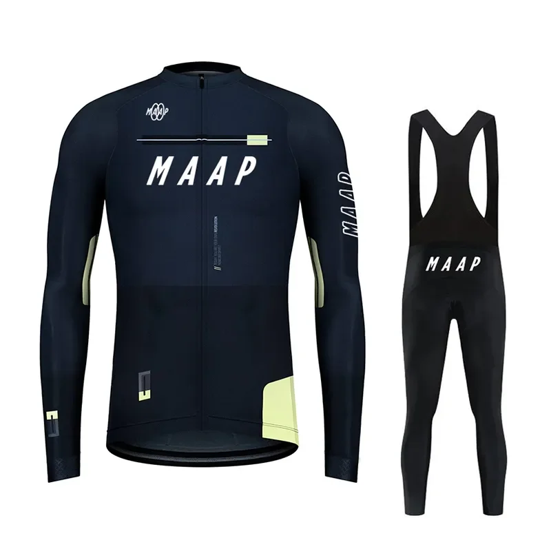 

New MAAP Spring Autumn Long Sleeve Cycling Jersey Set Men Bicycle Clothes MTB Bike Jersey Bib Pants Kit Ropa Ciclismo Rcc raphp