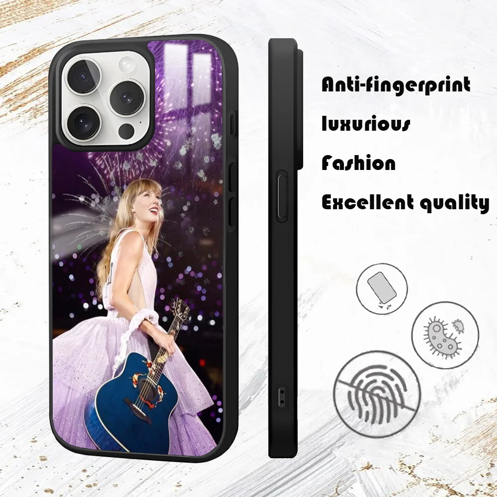 Singer T-Taylor S-Swifts Phone Case For iPhone 16 15 14 13 12 11 Pro Max Plus Mini PC Fashion High Quality mirror phone case