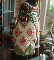 big crochet kit yarn milk cotton crocheting diy bag kits needlework floral knitting handmade shoulder bag wool material kit set