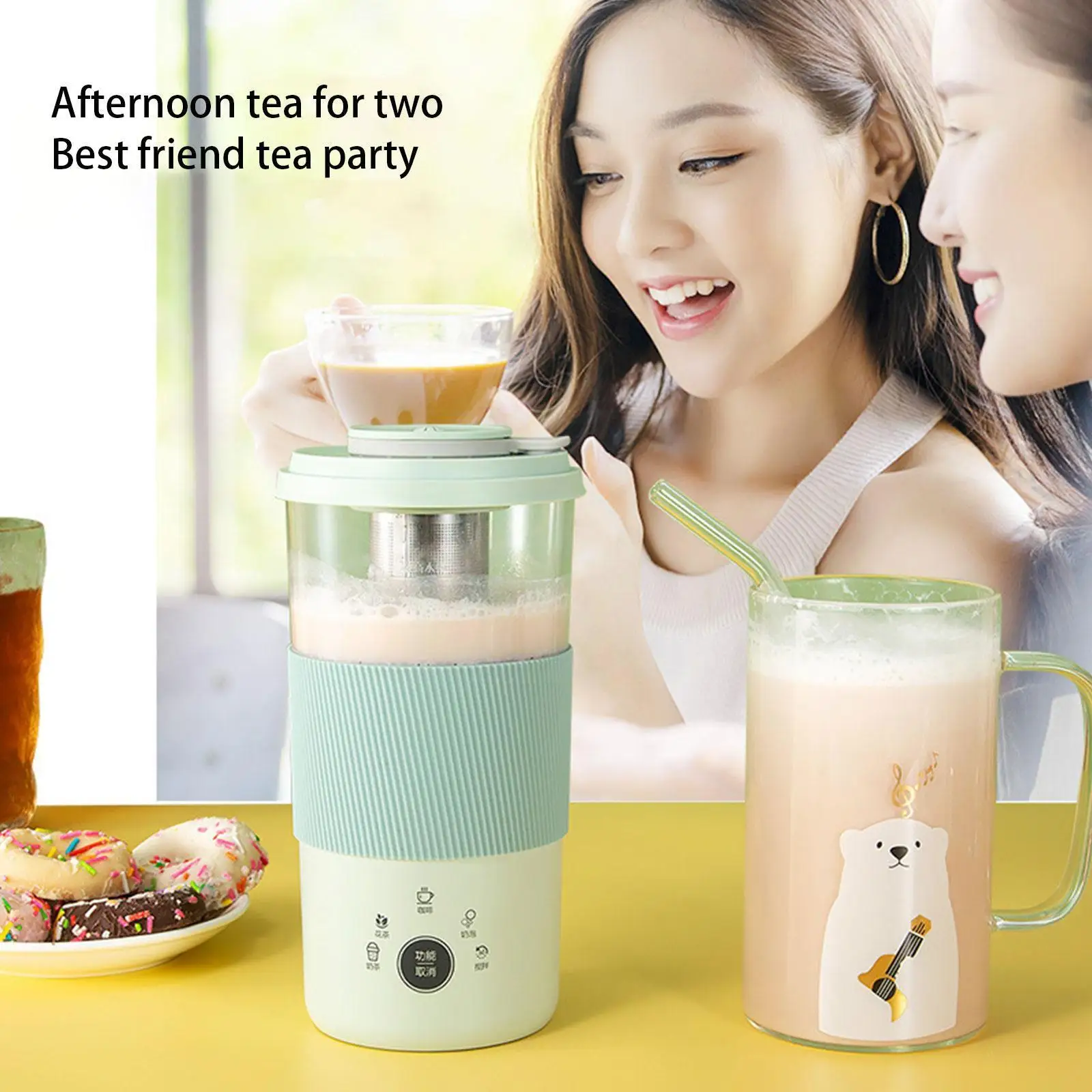 

New Portable Electric Coffee Maker Multictional Milk Tea Machine Automatic Milk Frother For Home Kitchen Blender Tea Maker U7Q3