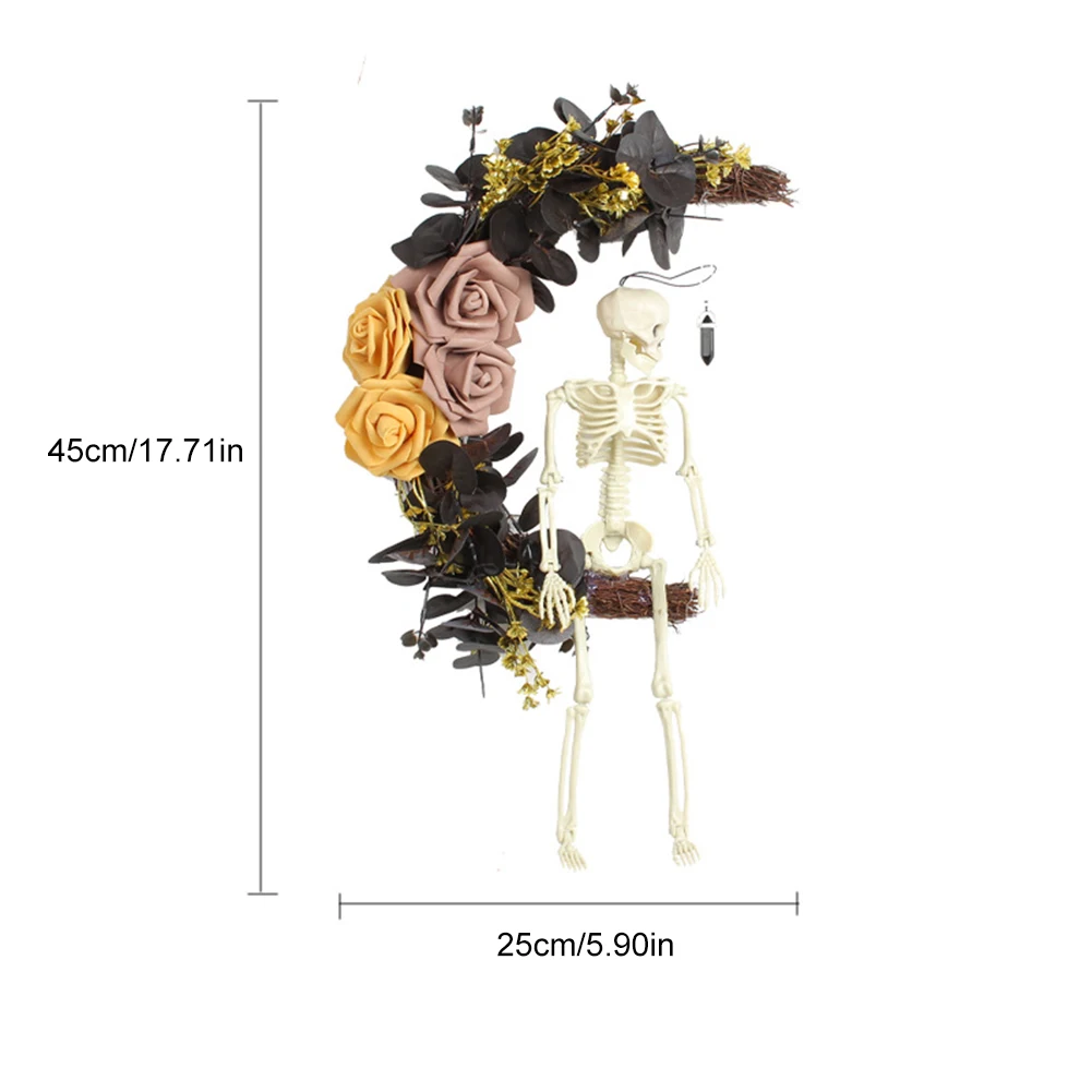 Искусственный венок с черепом входная дверь декор со скелетом на Хэллоуин в