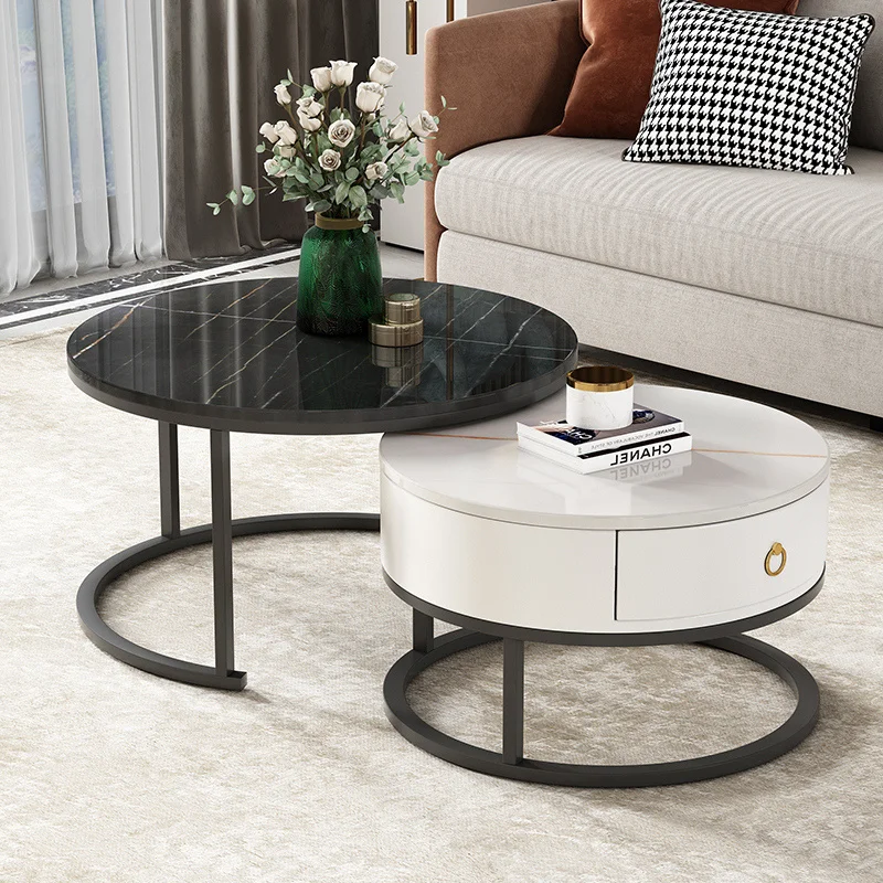 

Mechanism Nordic Coffee Table Decoration Storage Mobile Round Dining Table Living Room Dressing Moveis Para Casa Sedentary Table