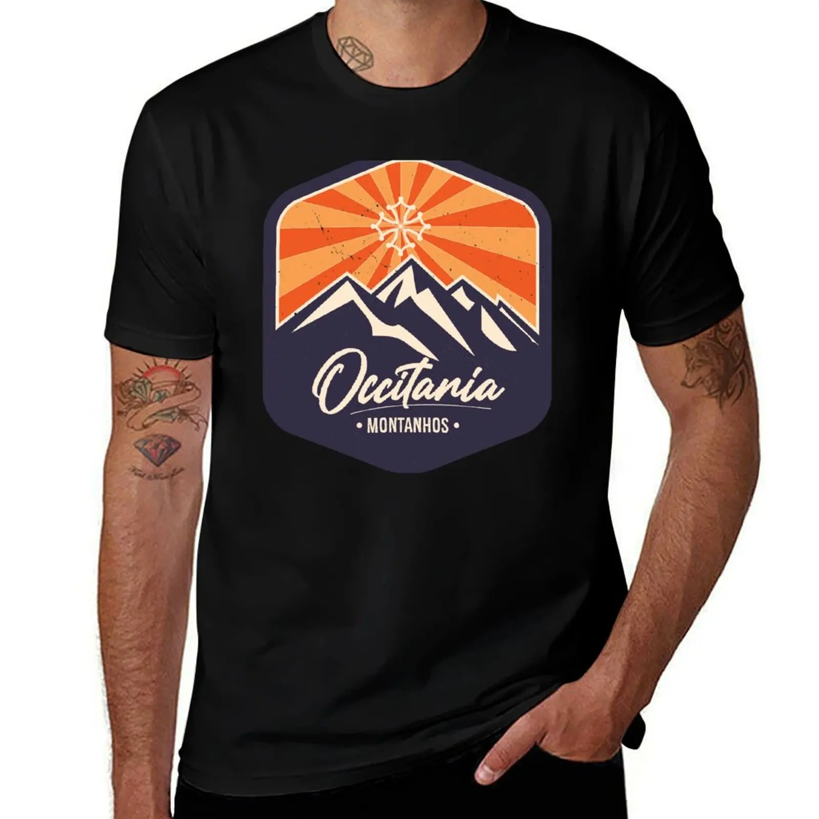 Фото Футболка Occitania Montanhas, Montagnes d’Occitanie, однотонная, базовая. №1