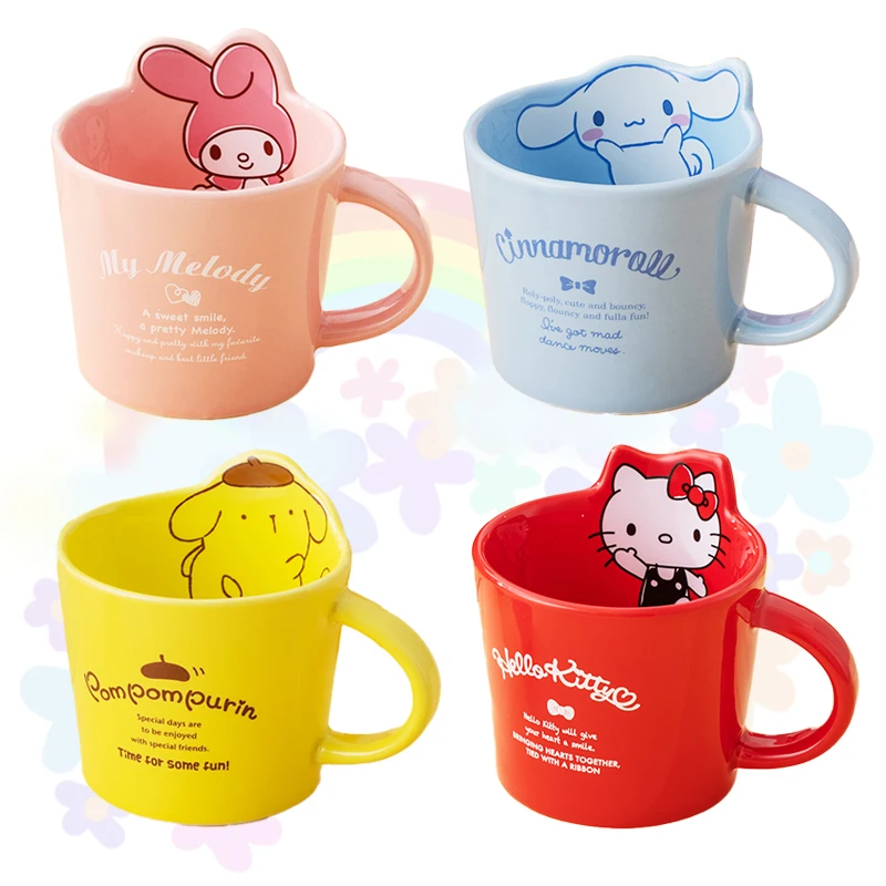 Розовая кавайная мультяшная персональная керамическая чашка My Melody Purin Dog аниме