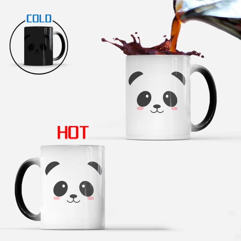 

Fun Color-changing Mug Cartoon Panda Cup Ceramic Thermal Conductivity Ice Gradient Coffee Cup