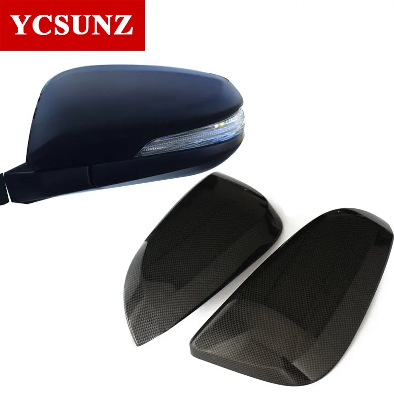 Фото Новая крышка для зеркала из углеродного волокна для Toyota Hilux Revo Rocco Innova Fortuner Rav4 2016-2019 2020 2021 4x4 4x2 автомобильные аксессуары №5