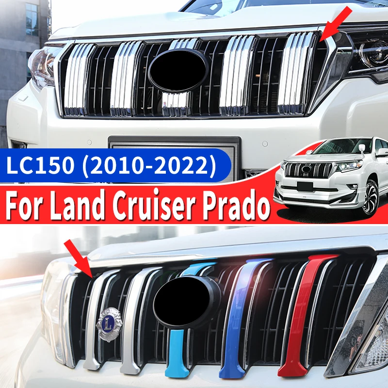 

For Land Cruiser Prado 150 2010-2022 2020 2019 Front Grill Chrome Decorative Strip LC150 FJ150 Exterior Decoration Accessories