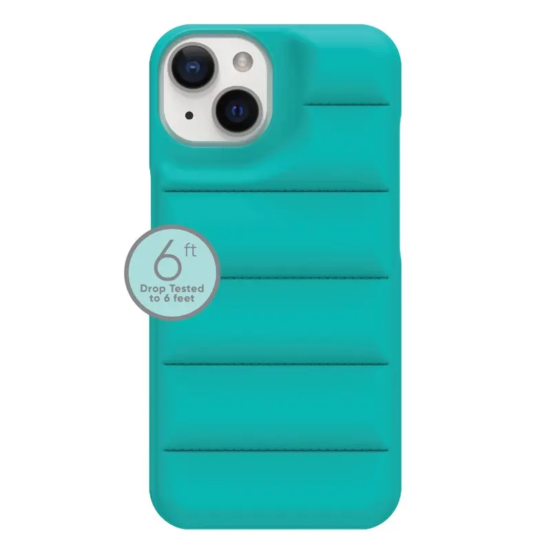 2023 new for Puffer Soft Quilted Phone Case for iPhone 14 and iPhone 13 - Teal
