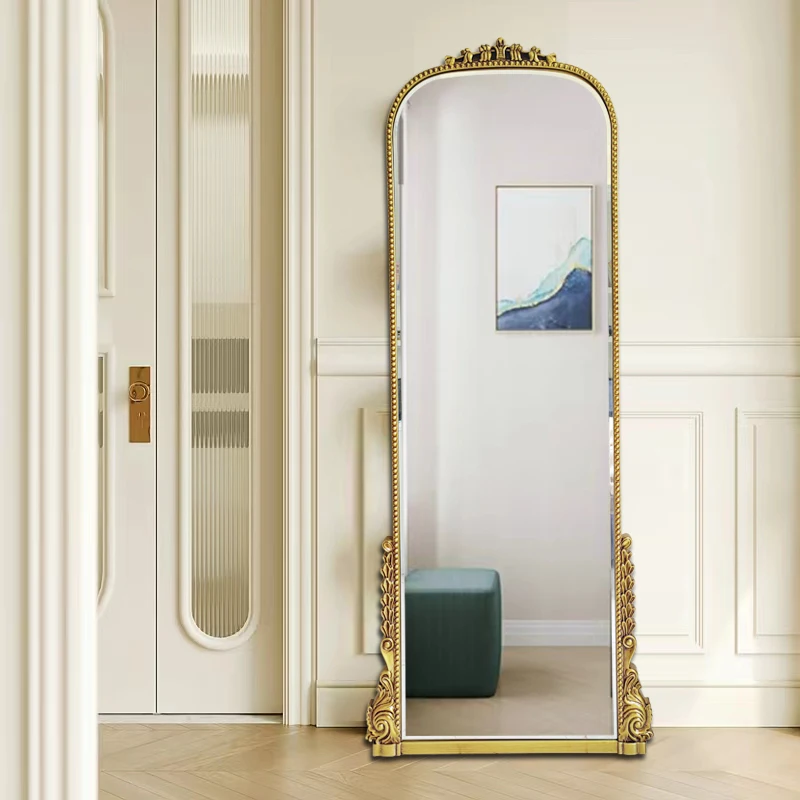 

Floor Gold Mirror Aesthetic Nordic Irregular Standing Large Mirror Design Luxury Decorative Decoracion Pared Home Decor WWH30XP