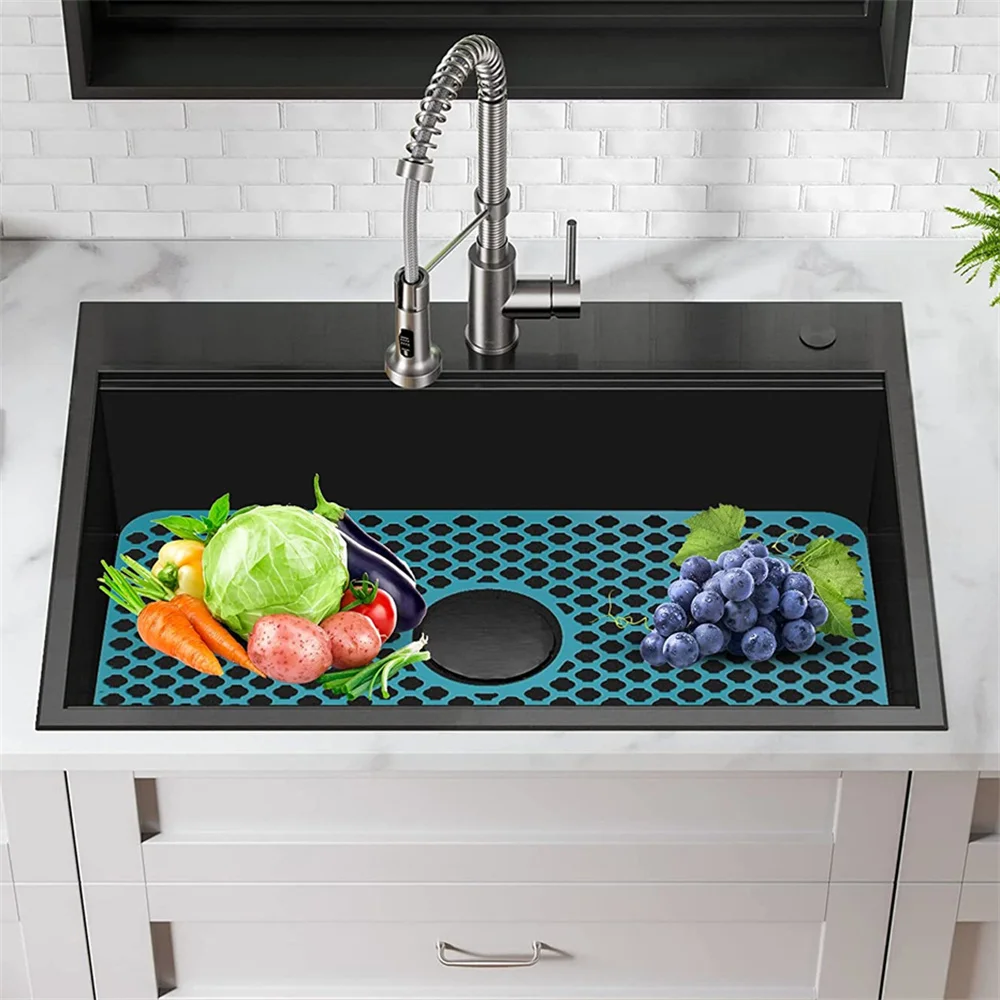 

Sink Mat Silicone Anti Slip Quick Drying Heat-resistant Kitchen Accessories Sink Protector Sink Pad