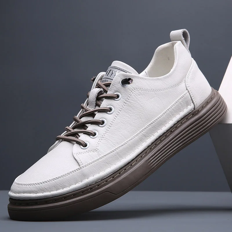 

Men's shoes 2022 spring new leather soft soles, small white shoes, Korean fashion shoes, casual leather shoes, men's fashion