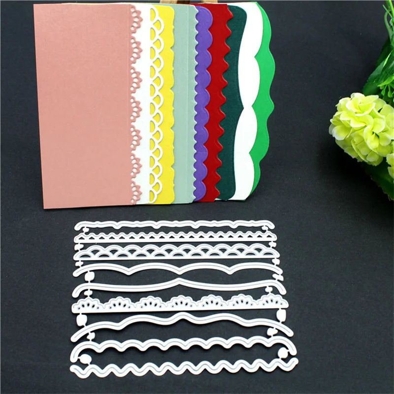 

9 Pieces Metal Embossing Lace Cutting Dies Stencils DIY Scrapbooking Templates Craft for Wedding Birthday Greeting Cards Albums