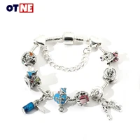 anime men bracelet luxury woman jewelry crystal bracciali donna luxury silver plated bangles diy jewelry